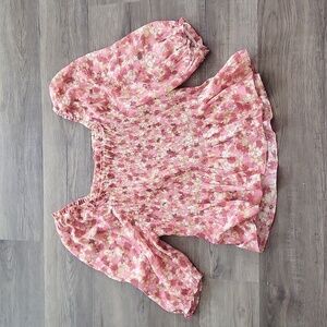 Nanette by Nanette Lepore | Floral Square Neck Off-The-Shoulder Stretch Top